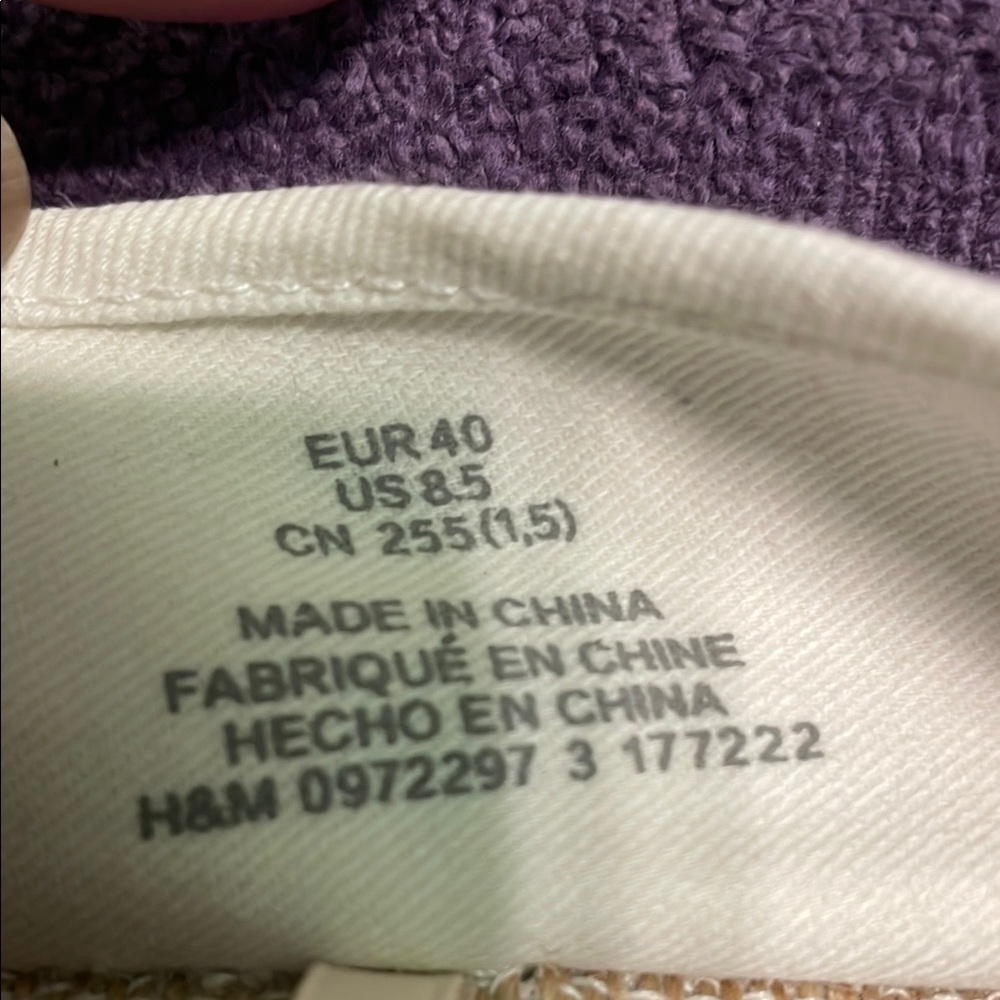 Brand NEW- H&M White Espadrille Slip-Ons with Elastic Panels - Picture 6 of 6
